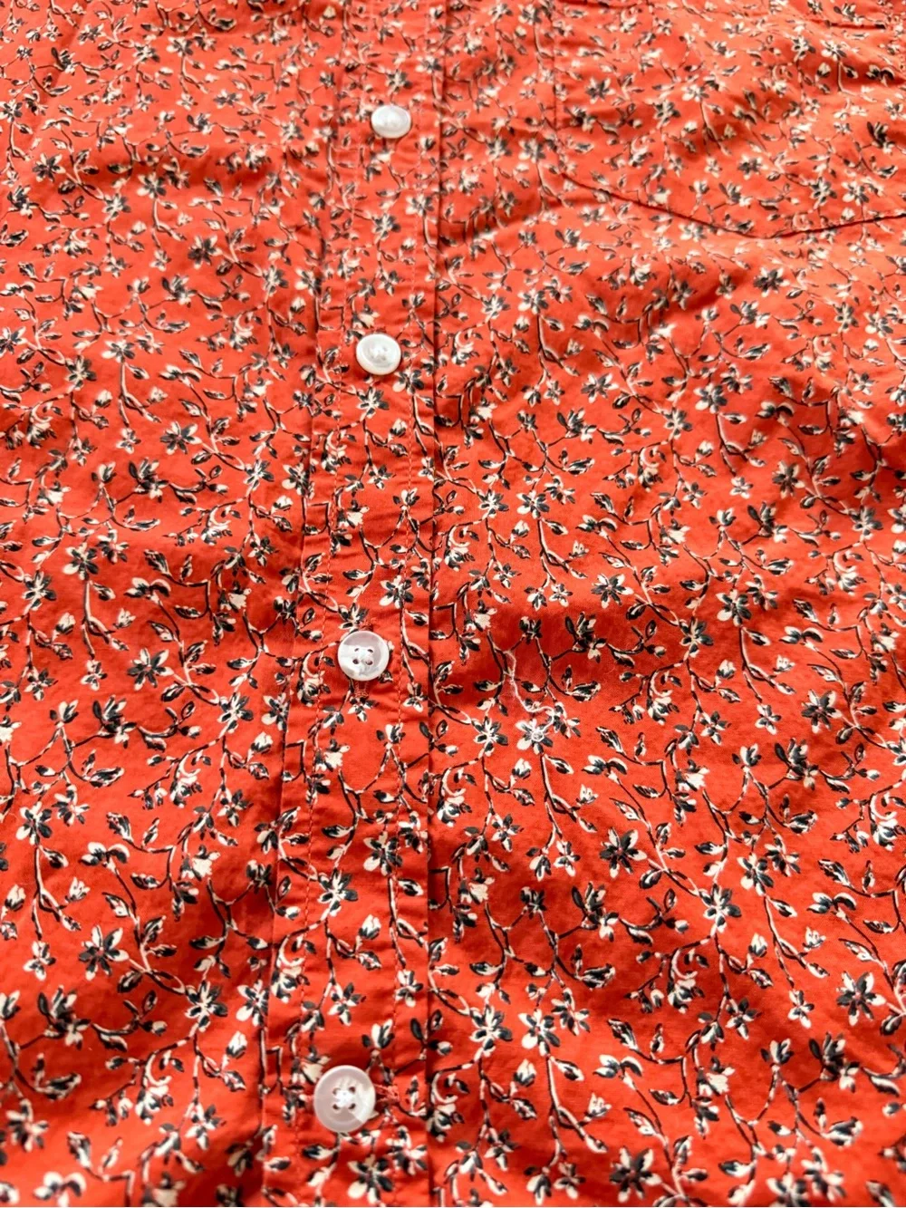 Banana Republic Men’s M Slim Orange Floral Short Sleeve Button Down